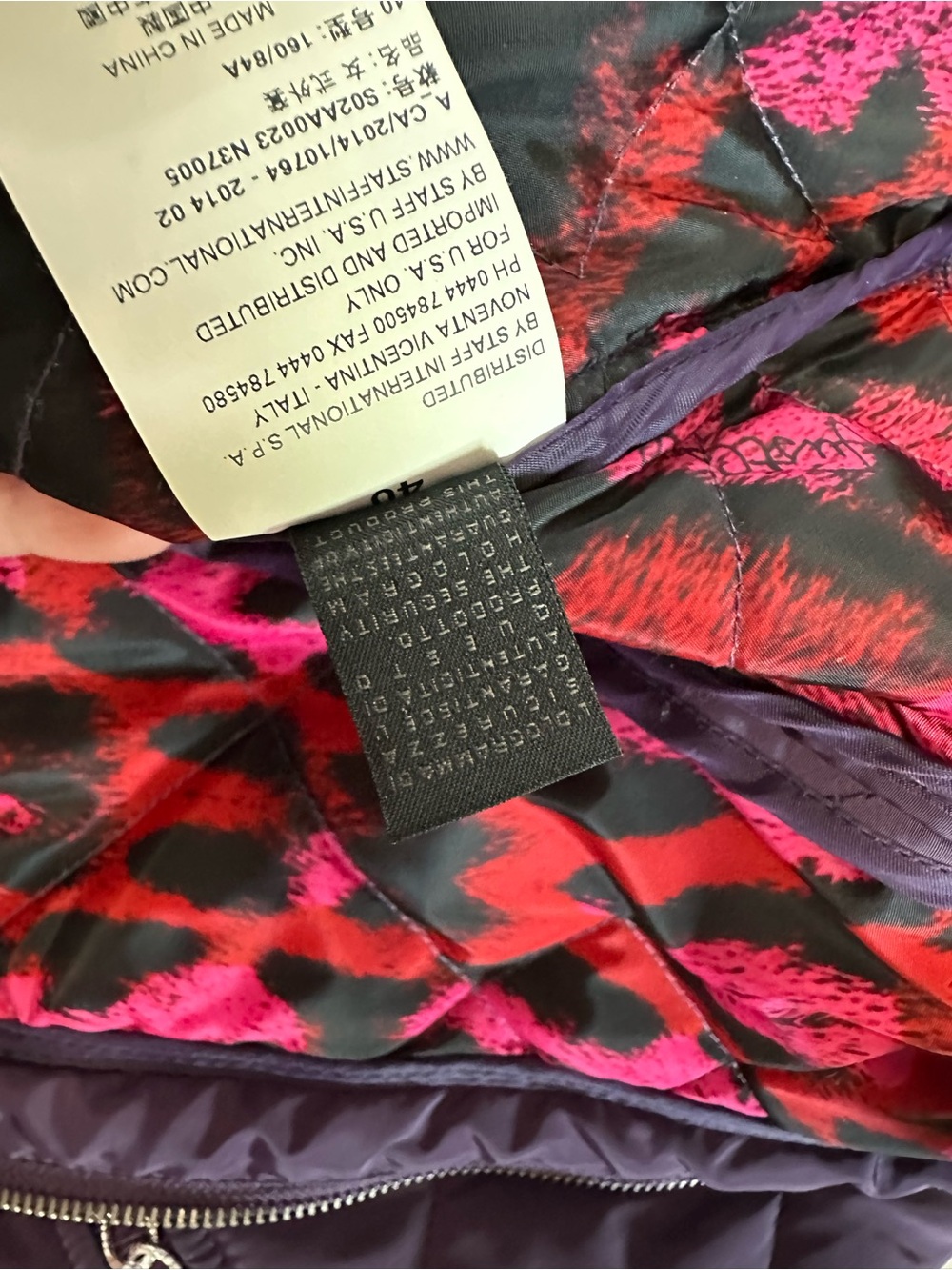 Just Cavalli Purple Quilted Belted Long Puffer Coat - Picture 7 of 12